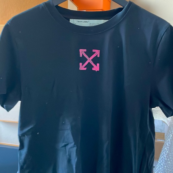 off-white main label black t shirt tee size L